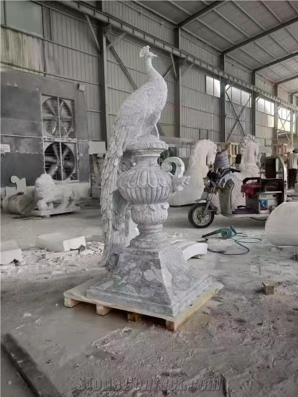 Large Marble Statue Stone White Jade Angel Garden Sculpture