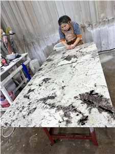 Luxury Granite Reception Desk Tops Splendor White Cafe Table