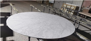 Round Stone Restaurant Table Tops Marble Carrara Cafe Table