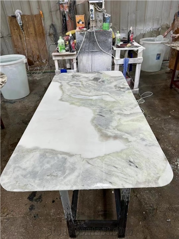 Stone Commercial Furniture Travertino Bianco Dining Table