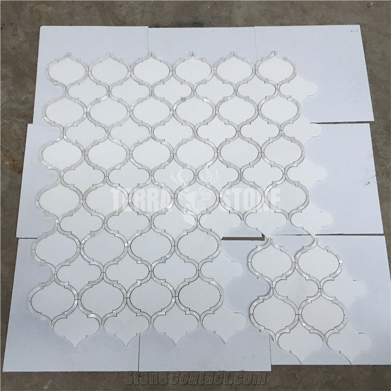 Lantern Mother Of Pearl Tile Marble Waterjet Shell Mosaic