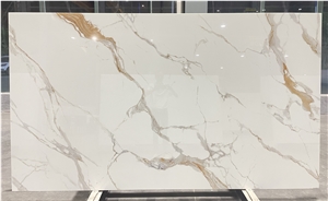 Gold Calacutta Nano Glass Stone Slabs