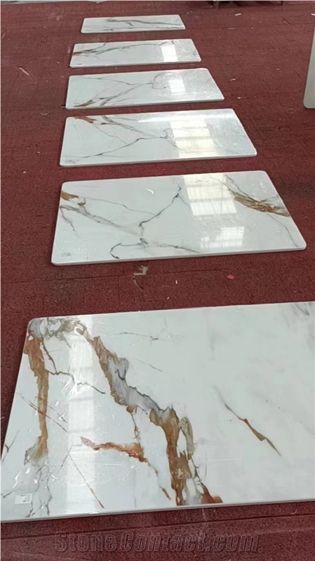 Gold Calacutta Nano Glass Stone Slabs