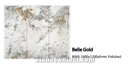 Polished 9MM Belle Gold Sintered Stone Slab