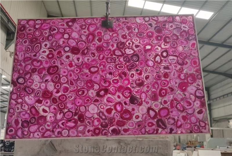 Pink Agate Semiprecious Stone Slab,Luxury,Special