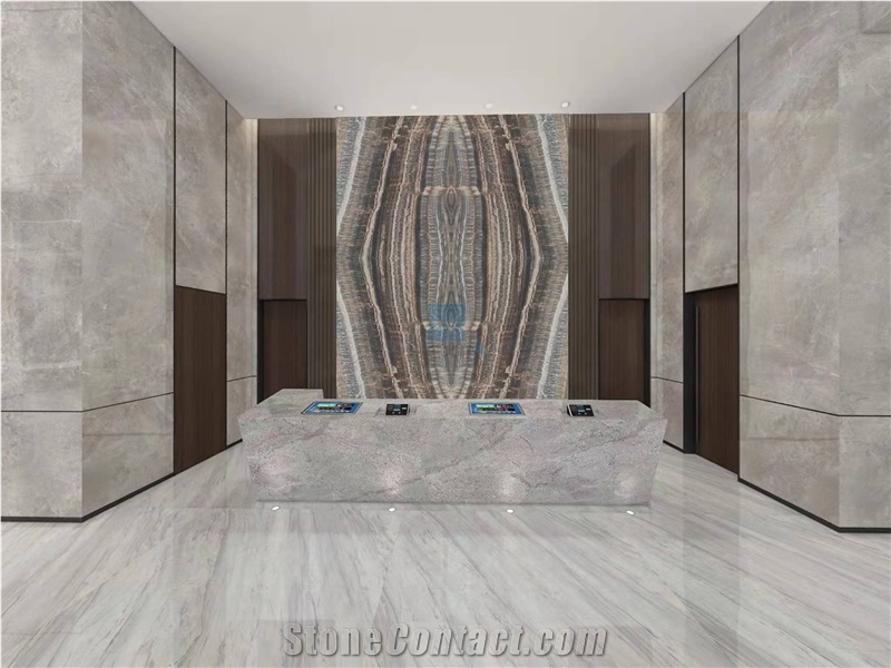 Turkey Silver/Grey Onyx Polished Wall&Floor Tilles