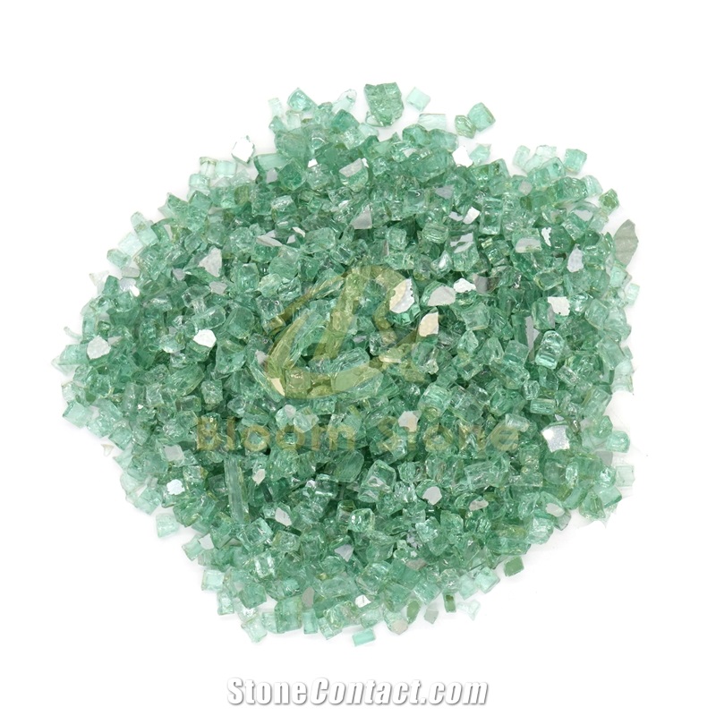 Green Fire Pit Glass Chips For Fire Pit