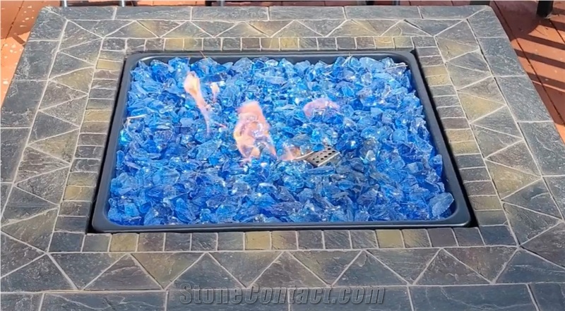 Ocean Blue Fire Pit Glass Chips For Fire Pit