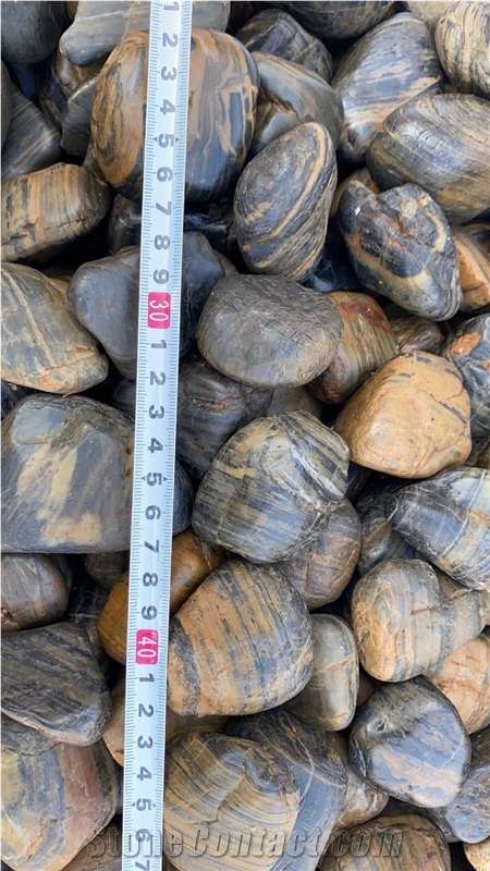 A Grade Polished Stripe Pebble Stone