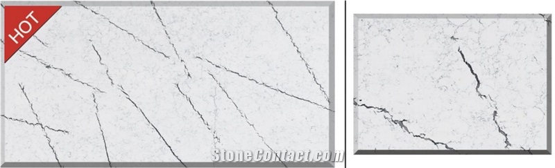 Artificial Quartz Stone With Soft Light Vein Z024