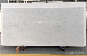 Big Cloud Flower Vein Cararra Quartz Stone Slab