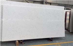 Cararra Quartz Stone With Pure White Background
