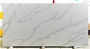 Large Quartz Slabs Calacatta White Color Cheap Price