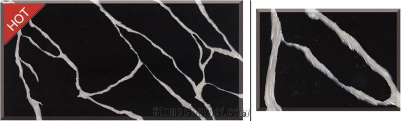 Life-Long Durability Black Calacatta Quartz Stone Z021