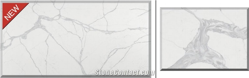 New Calacatta Model Beautiful Quartz Stone Slab Z007