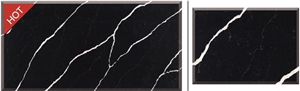 New Calacatta Quartz Background Black With Thunder White Vein Z009