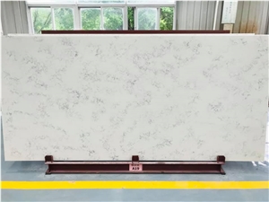 Pure White Cararra With Nice Vein Quartz Stone