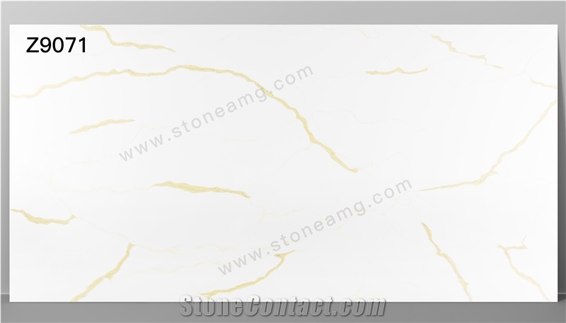 Quartz Calacatta Stone Jumbo Size Gold Veins