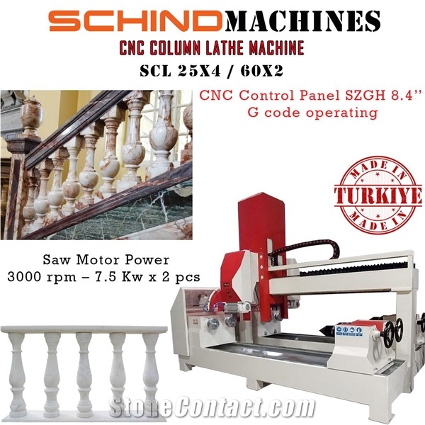 SCHIND SCL 25X4 / 60X2 CNC Column Lathe Machine