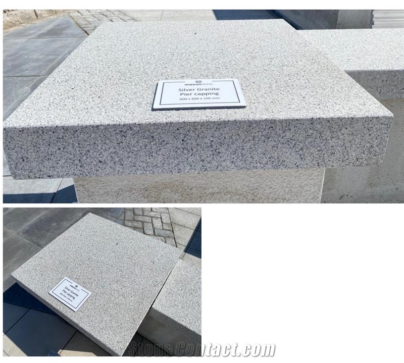 Flat Silver Granite Pier Capping