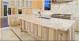 Arabescato Violet Marble Kitchen Countertop