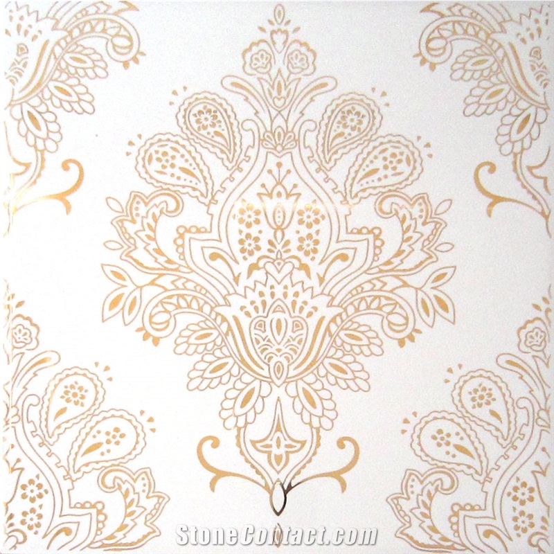 Serie Oro- Hand Painted Ceramic Tiles, Wall Murals