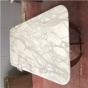 Hot Sale Italian Calacatta White Marble Dining Table Set
