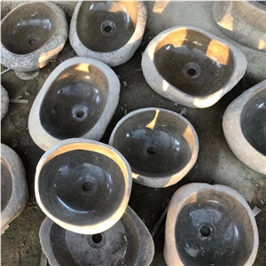 Wholesale Cheaper Natural River Stone Round Wash Basin