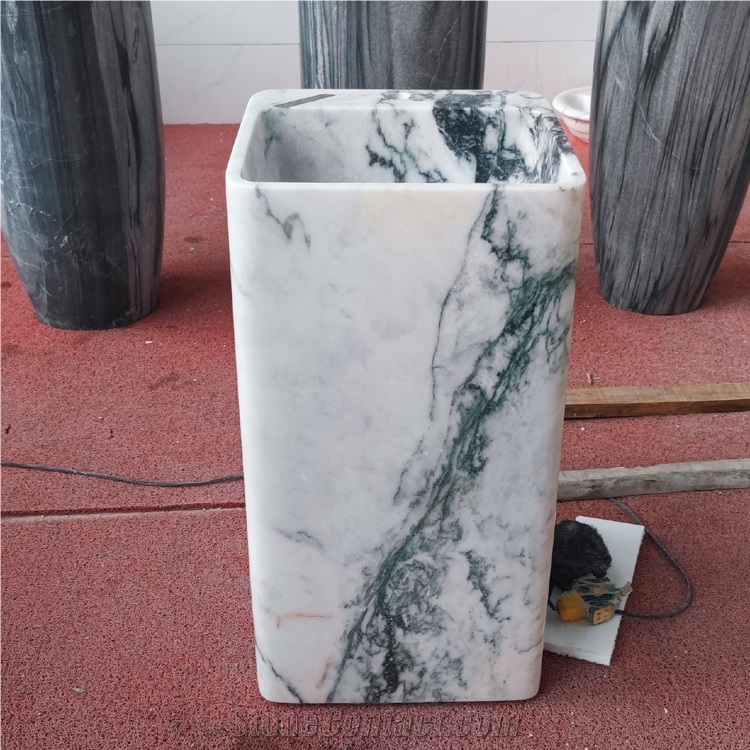 Wholesale Luxury Edition Square Marble Pedestal Wash Basin