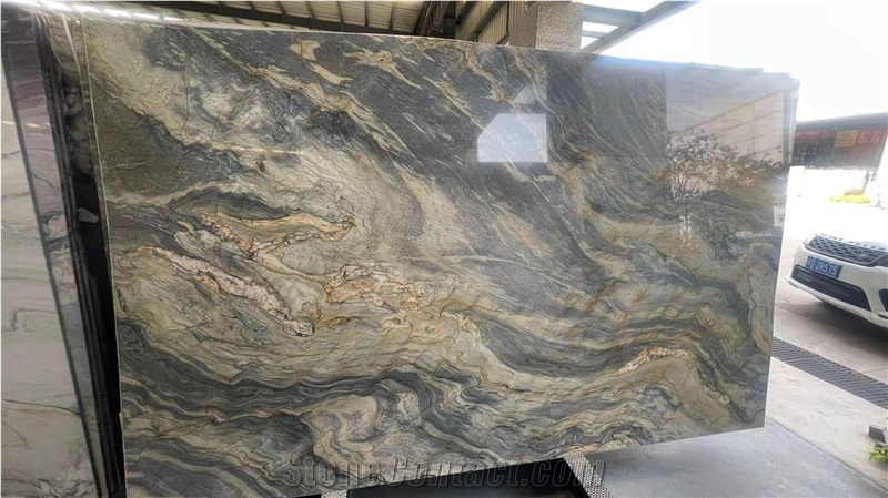 Blue Fusion Quartzite Slabs For High End Project