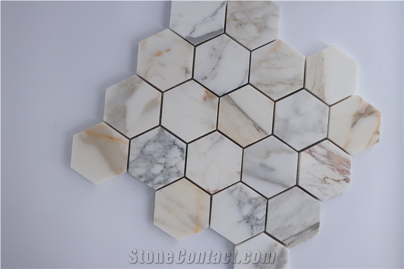 Hexagon Marble Mosaic Design Wall And Floor Tiles