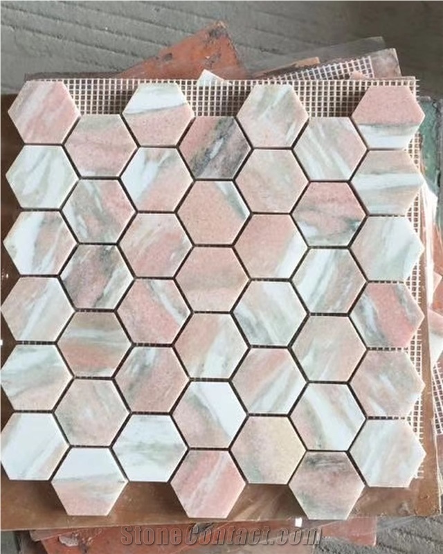 Hexagon Marble Mosaic Design Wall And Floor Tiles