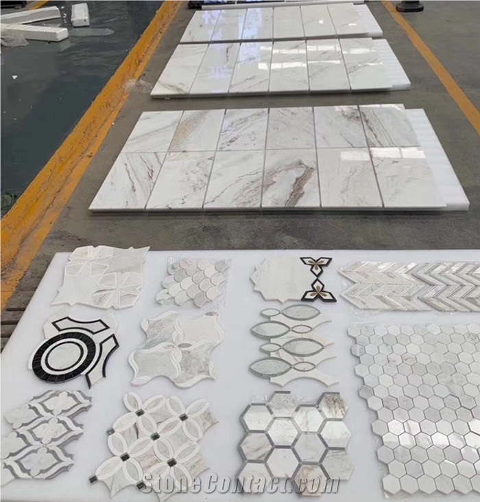Water Jet  Marble Mosaic Design Of  Wall And Floor Tiles