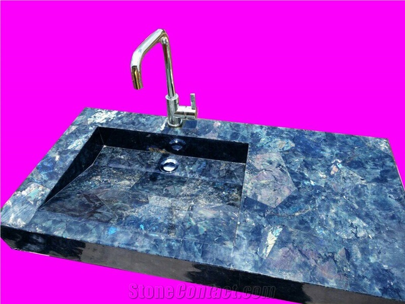 Labradorite Blue Australe Sink Mosaic Design