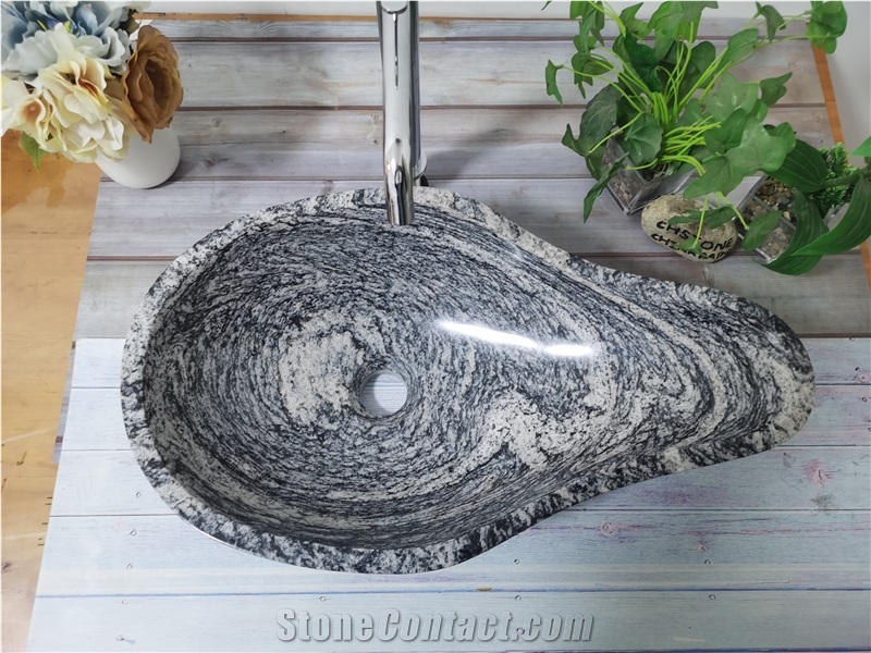 China Juparana Granite Vessel Sink For Bathroom