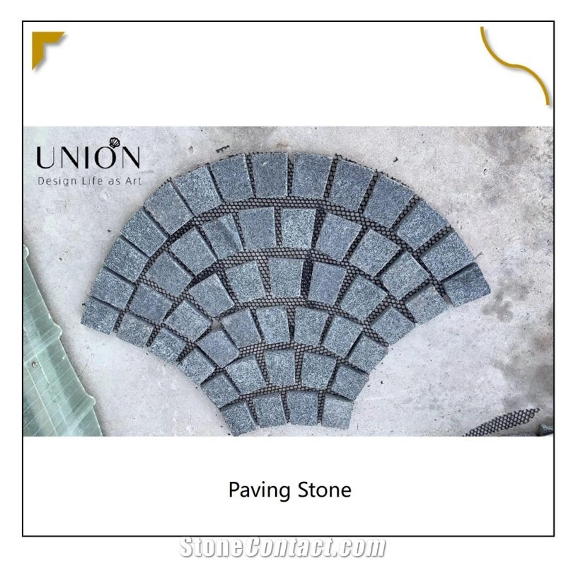 UNION DECO Multicolor Slate Fan Shape Garden Paving Tiles