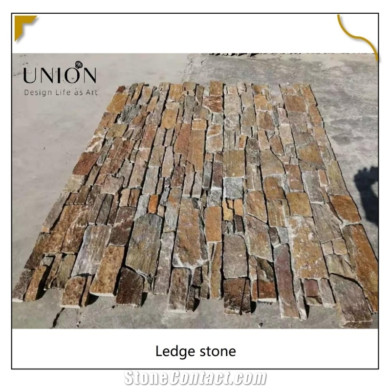 UNION DECO Rusty Quartzite Ledger Panel Exterior Wall Panel