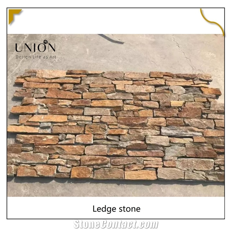 UNION DECO Rusty Stone Exterior Wall Cladding Ledger Panel