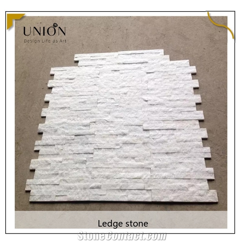 UNION DECO Thin Stacked Stone White Quartzite Wall Cladding