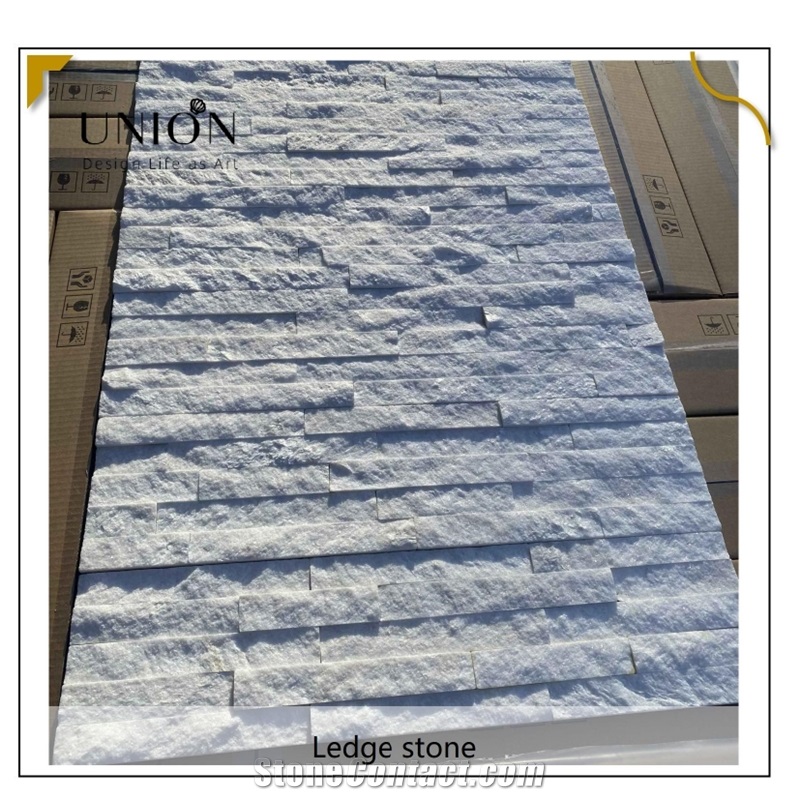 UNION DECO White Quartzite Veneer Thin Stacked Stone Panel