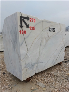 Bianco Rigata Marble Blocks