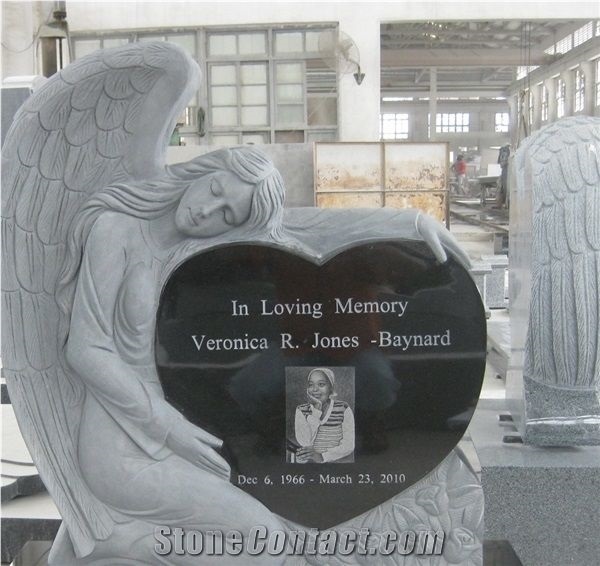 Black Granite Custom Angel Monument 03