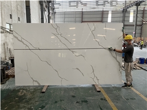 Calacatta White Super Big Quartz Slabs 3500X2000