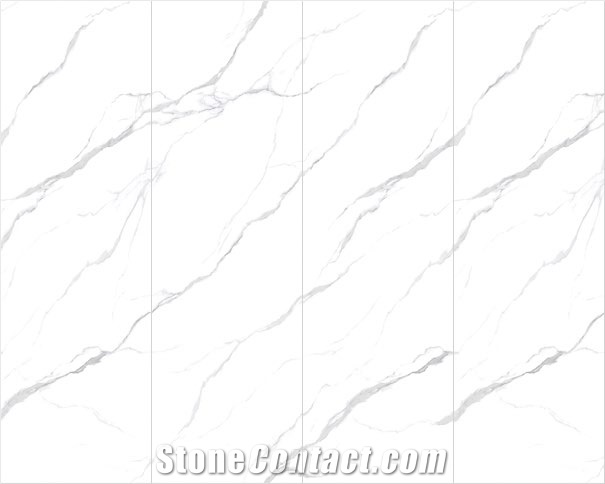 Mousse White Sintered Stone Wall Slabs 3 Faces Endmatch