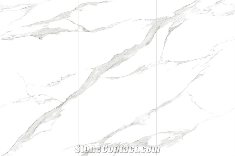 Vein No.1 White Sintered Stone Slabs  Shiny Polished