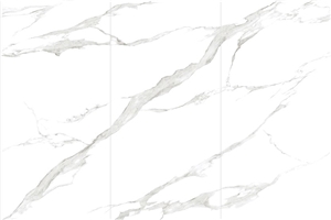 Vein No.1 White Sintered Stone Slabs  Shiny Polished