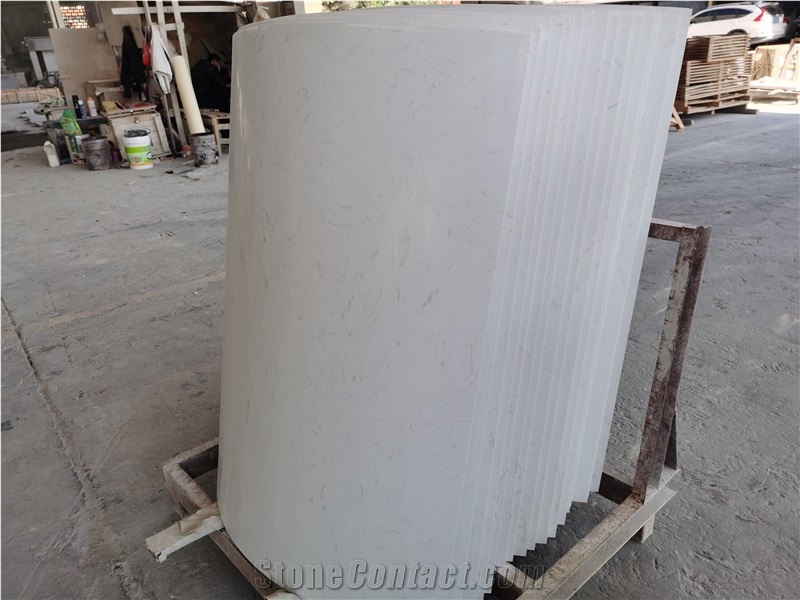Ariston White Marble Hollow Column Panel