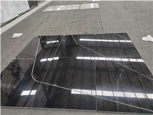 China Marquina Marble Backgroud Tiles & Groove Black Marbles