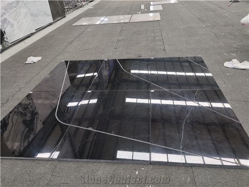 China Marquina Marble Backgroud Tiles & Groove Black Marbles