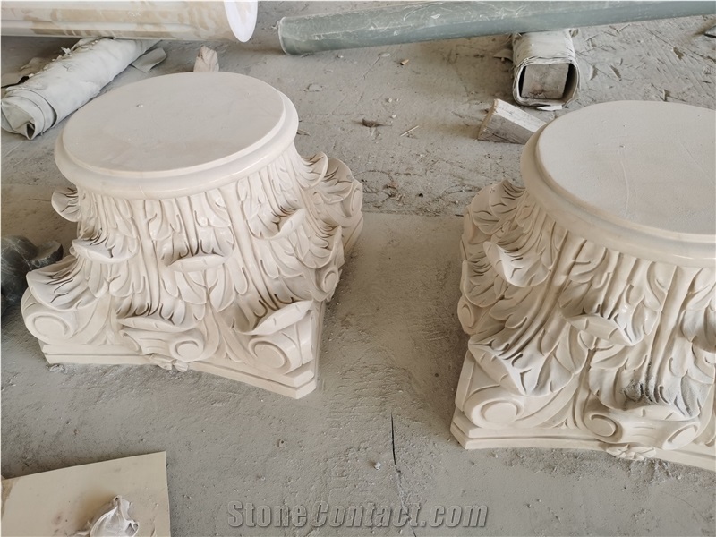 Customize Carved Column Base Stone Pillar Tops